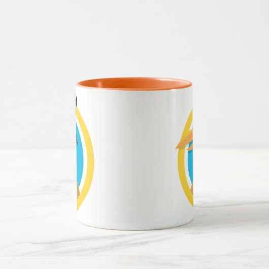 Mug Turquie pèlerine en bleu et jaune Cercle (Centre)