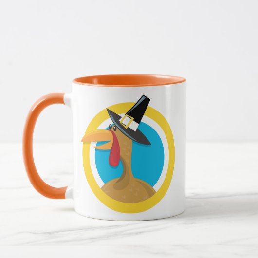 Mug Turquie pèlerine en bleu et jaune Cercle (Gauche)