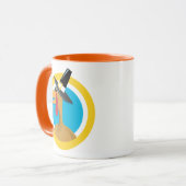 Mug Turquie pèlerine en bleu et jaune Cercle (Devant gauche)