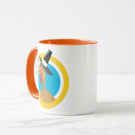 Mug Turquie pèlerine en bleu et jaune Cercle (Devant gauche)