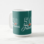 Mug Turquoise 50 et Fabuleux fête d'anniversaire (Devant gauche)