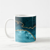 Mug Turquoise - Agate bleu-vert et or (Gauche)