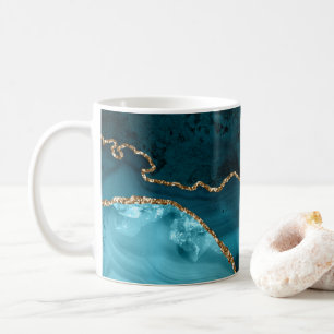 Mug Turquoise - Agate Turquoise et or