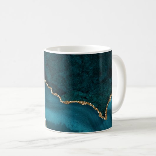 Mug Turquoise - Agate Turquoise et or (Devant droit)