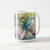 Mug Turquoise aile crête blanche Imaginaire Oiseau (Devant droit)
