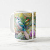 Mug Turquoise aile crête blanche Imaginaire Oiseau (Devant gauche)