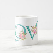 Mug Turquoise AMOUR, roses roses roses roses rousses V (Centre)