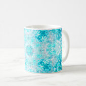Mug Turquoise Aqua Blue Floral (Devant droit)