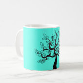 Mug turquoise avec arbre - Vos couleurs (Devant gauche)