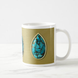 Mug Turquoise avec lunette d'or