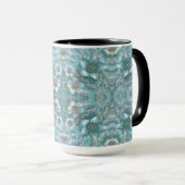 Mug Turquoise blanc floral (Devant droit)