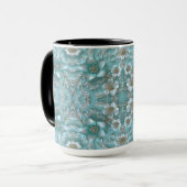 Mug Turquoise blanc floral (Devant gauche)