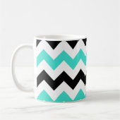 Mug Turquoise Blanc Noir Zigzag (Gauche)
