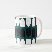 Mug Turquoise Bleu Blanc Noir Géométrique Abstrait (Devant droit)