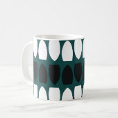 Mug Turquoise Bleu Blanc Noir Géométrique Abstrait (Devant gauche)