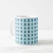 Mug Turquoise Bleu et Golden Gem Moderne (Devant gauche)
