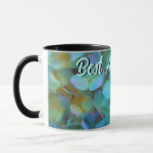Mug Turquoise bleu jaune rose hydrangée fleurs meilleu (Gauche)