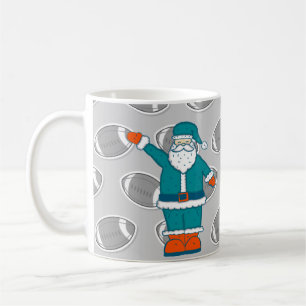 Mug turquoise bleu orange noël santa claus basketball