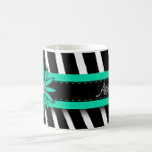 Mug Turquoise Blue Floral Gem & Zebra Pattern (Centre)