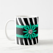 Mug Turquoise Blue Floral Gem & Zebra Pattern (Gauche)