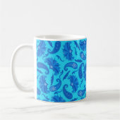 Mug Turquoise Blue Nom Personnalisé Paisley Coffee (Gauche)