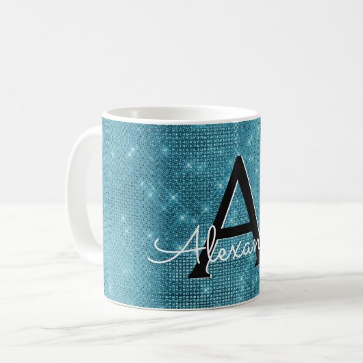 Mug Turquoise Blue Sparkle (Devant gauche)