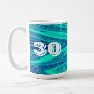 Mug Turquoise Blue Waves Abstrait 30 Cadeau personnali