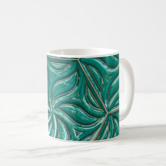 Mug Turquoise céramique mur textureabstract, archit (Devant droit)