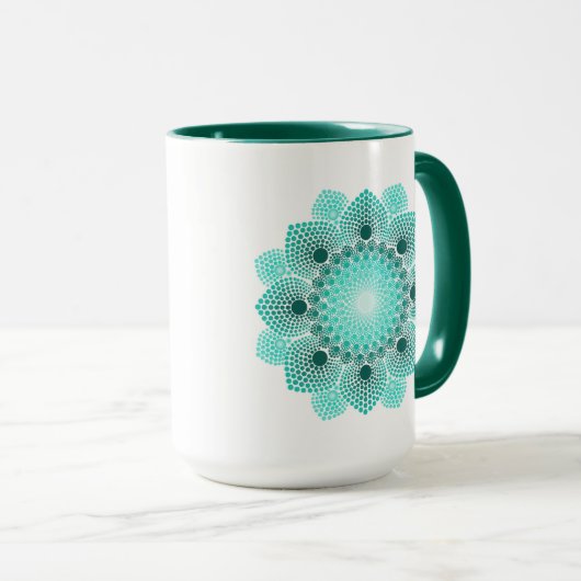 Mug Turquoise Dot Mandala (Devant droit)