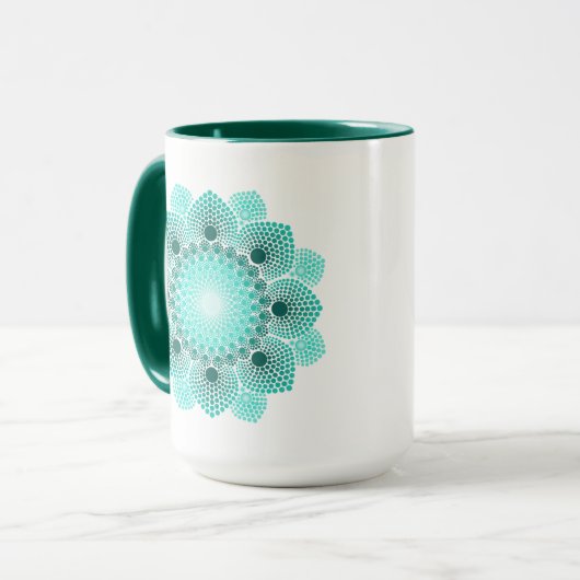 Mug Turquoise Dot Mandala (Devant gauche)