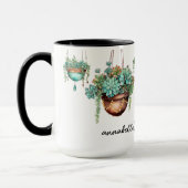 Mug Turquoise et cuivre pendage Plantes succulents (Gauche)