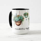 Mug Turquoise et cuivre pendage Plantes succulents (Devant gauche)