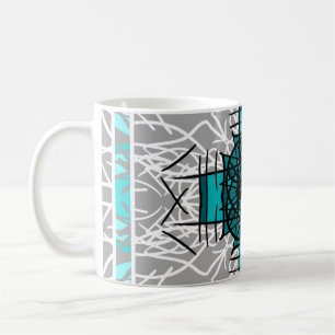 Mug Turquoise et mandala de Bohème gris