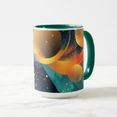 Mug Turquoise et or Abstrait avec devis (Devant droit)
