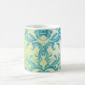 Mug turquoise et vert citron damassé orné (Centre)