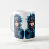 Mug Turquoise Force : Garçon Manga de Style Anime (Devant gauche)
