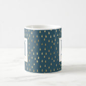 Mug Turquoise Gold Raindrop Moderne Monogramme tendanc (Centre)