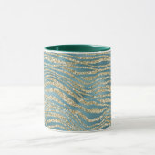 Mug Turquoise Green Gold Parties scintillant Zebra Imp (Centre)