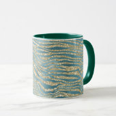 Mug Turquoise Green Gold Parties scintillant Zebra Imp (Devant droit)