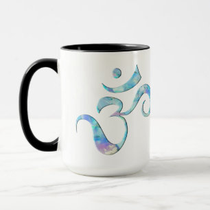 Mug Turquoise Marbré Om