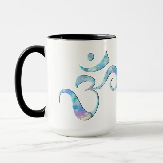 Mug Turquoise Marbré Om (Gauche)