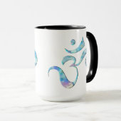 Mug Turquoise Marbré Om (Devant droit)