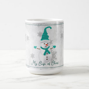 Mug Turquoise mignon bonhomme de neige Musique de vaca