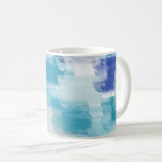 Mug Turquoise moderne & Art Abstrait gris (Devant droit)
