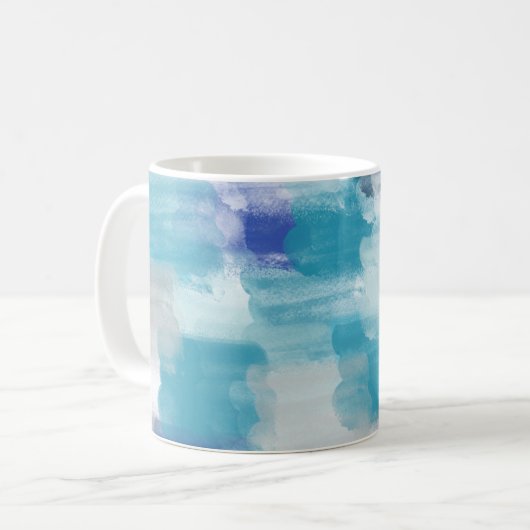 Mug Turquoise moderne & Art Abstrait gris (Devant gauche)
