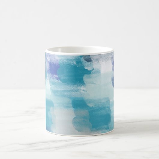 Mug Turquoise moderne & Art Abstrait gris (Centre)