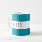 Mug Turquoise personnalisé avec nom (Devant gauche)
