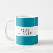 Mug Turquoise personnalisé avec nom (Gauche)