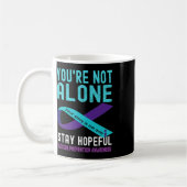 Mug Turquoise Purple Ribbon Support Prévention du suic (Gauche)