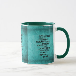 MUG TURQUOISE QUELQUES PERSONNES QUITTENT DES EMPREINT